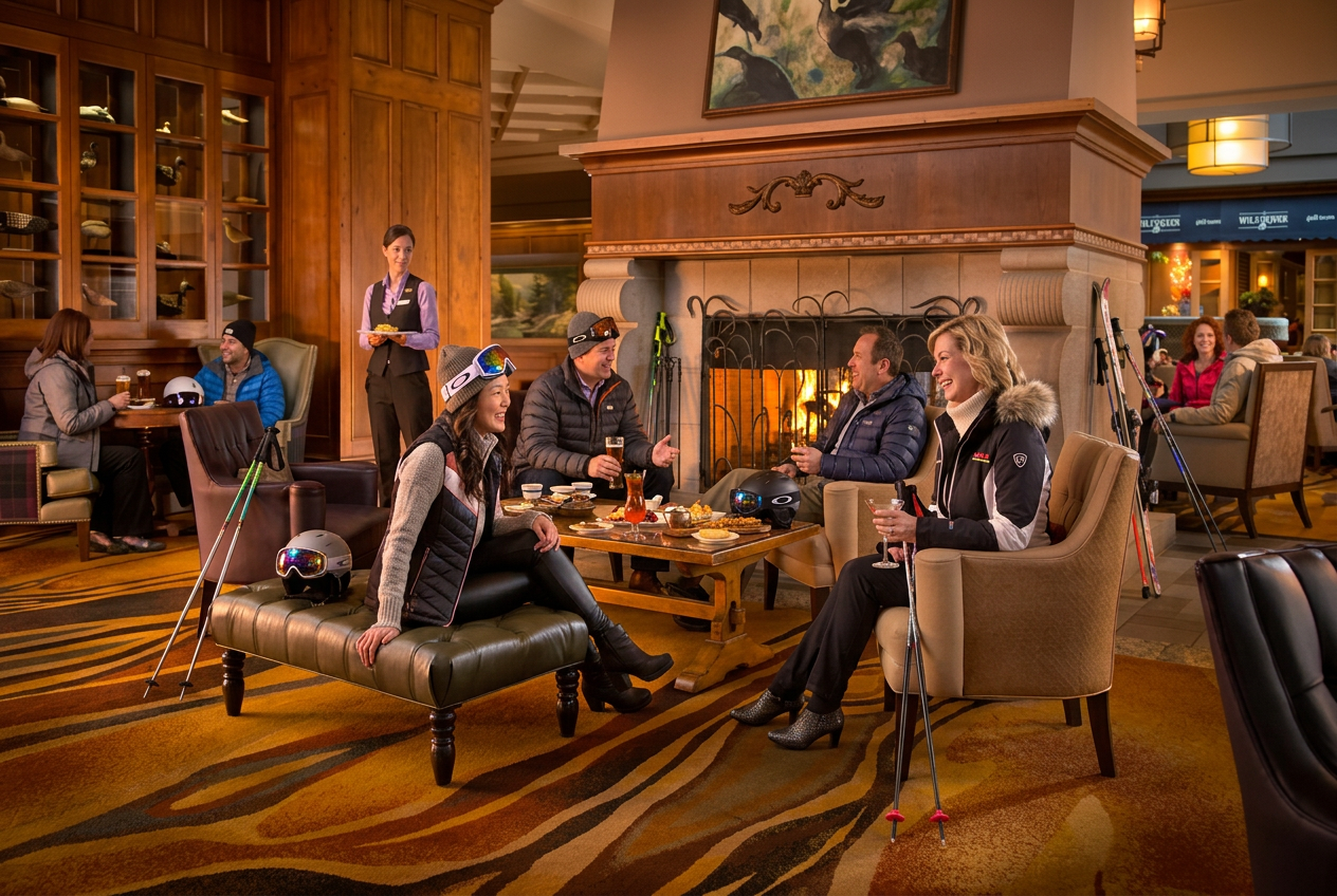 Après drinks at the Mallard Lounge in the Fairmont Chateau Whistler